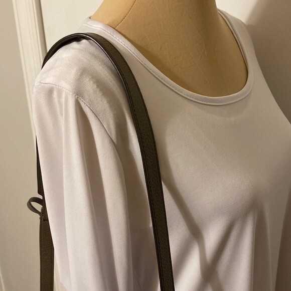 Michael Kors Junie Gray Pebble Leather Tote Purse Adjustable Strap Magnetic Tie - Picture 6 of 10